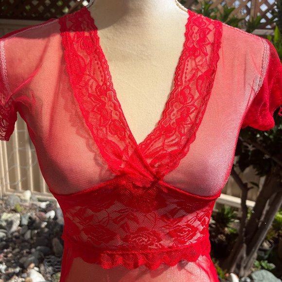 Sheer midi/maxi negligee/dress/cover up - Picture 3 of 10